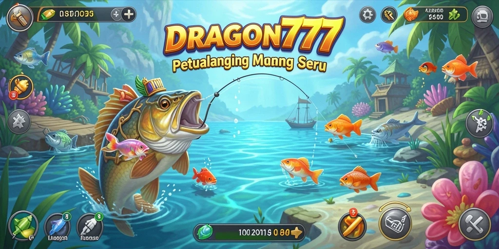 Tampilan gameplay DRAGON777 dengan suasana memancing yang menakjubkan.