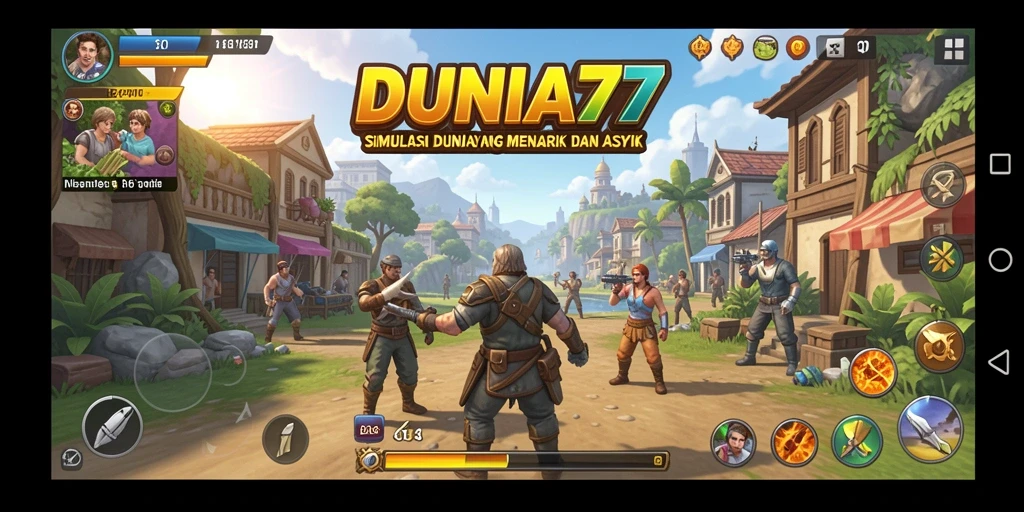 Tangkapan layar DUNIA77 menampilkan desain dunia virtual yang mengagumkan.