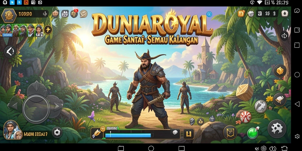 Gameplay menyenangkan dengan karakter cerah di DUNIAROYAL.