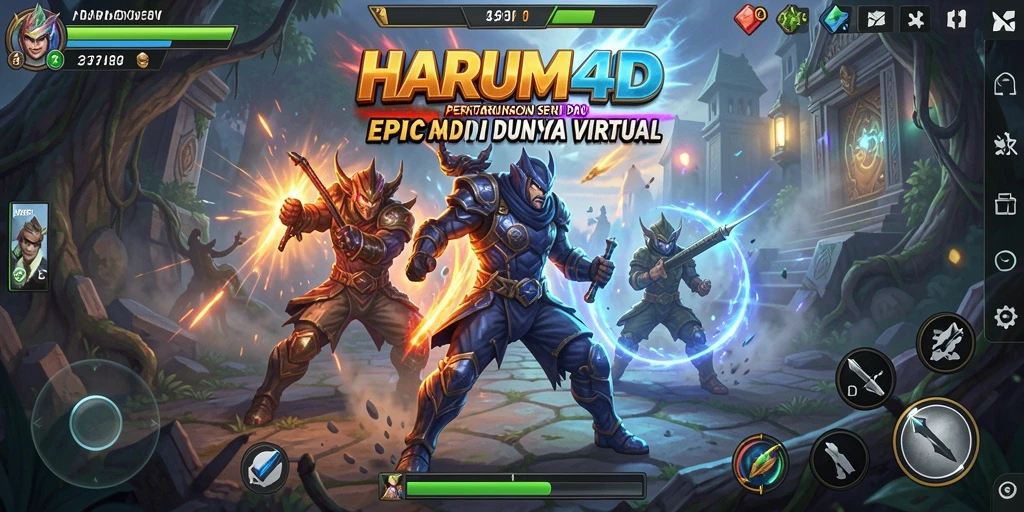 Tangkapan layar gameplay yang menunjukkan aksi pertarungan seru di HARUM4D.
