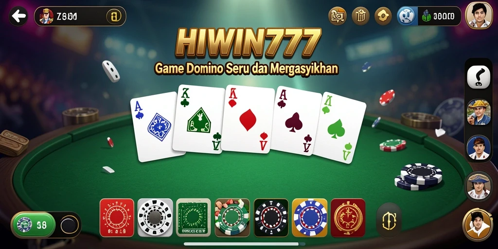 Tampilan gameplay seru dalam HIWIN777 dengan berbagai mode permainan domino.