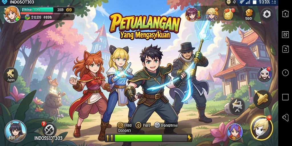 Tampilan menarik gameplay Anime INDOSLOT303 dengan efek visual yang menawan.