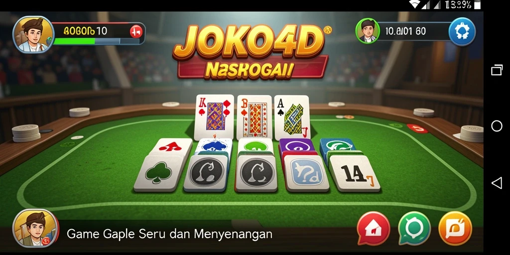 Screenshot utama JOKO4D menampilkan gameplay Gaple yang seru.