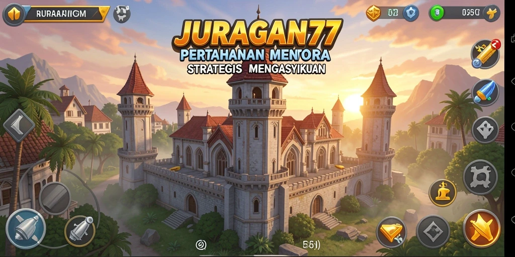 Tangkapan layar gameplay yang mendebarkan dari JURAGAN77 saat mempertahankan menara.