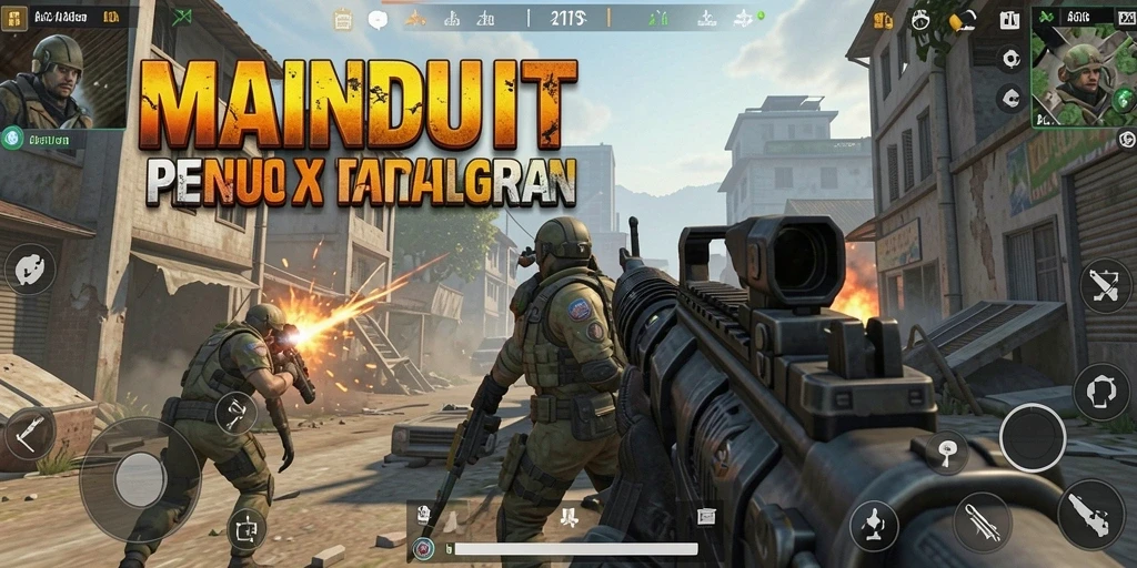 Tangkapan layar game MAINDUIT menampilkan aksi tempur yang mendebarkan.