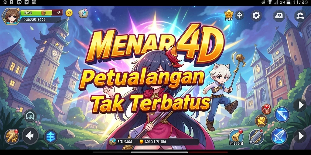 Screenshot gameplay MENARA4D yang menampilkan aksi seru dan karakter Anime.