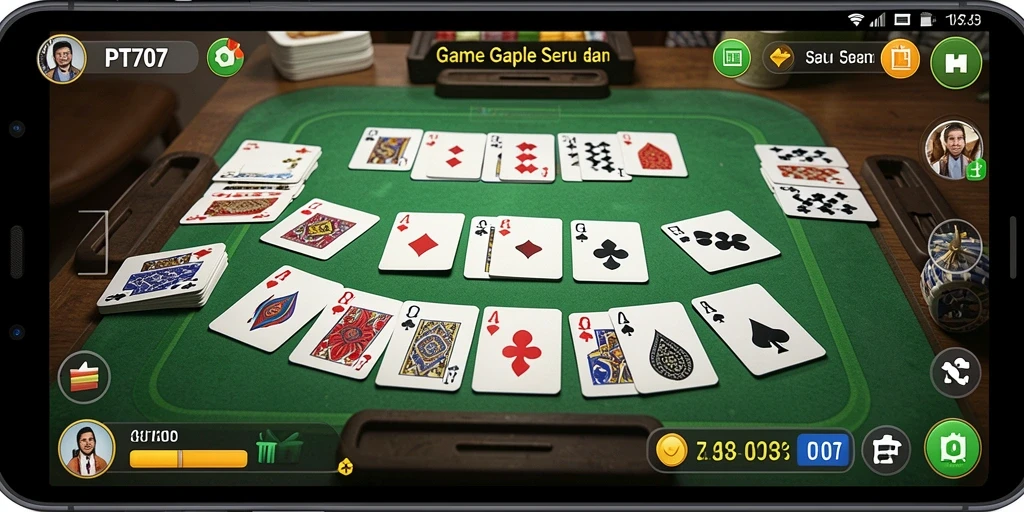 Tampilan gameplay Gaple yang seru dan interaktif di PT707.