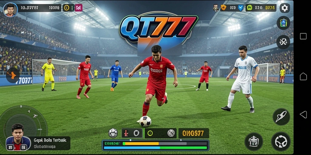 Tangkapan layar QT777 menunjukkan aksi mendebarkan di lapangan sepak bola.