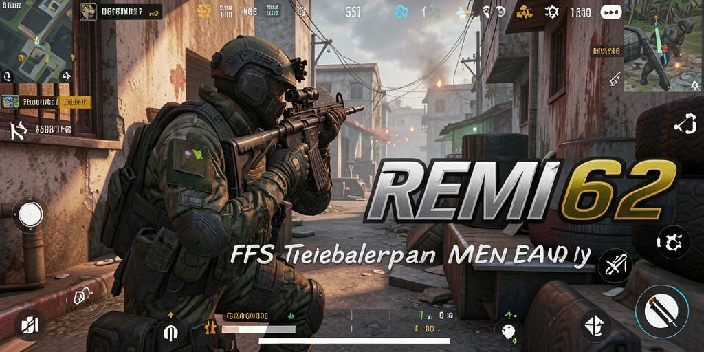 Screenshot <strong>REMI62</strong> menampilkan momen intens dalam gameplay FPS.