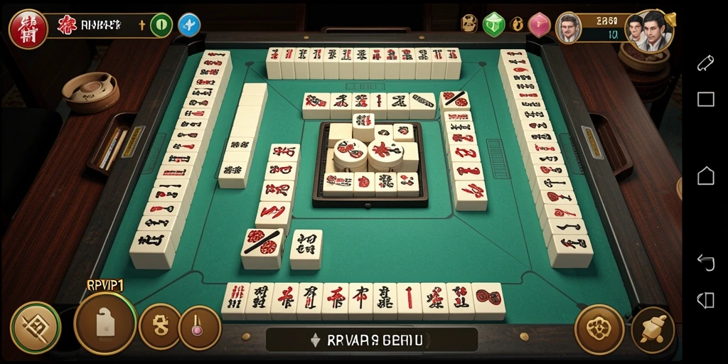 Tampilan gameplay RPVIP1 yang seru dengan berbagai ubin Mahjong.