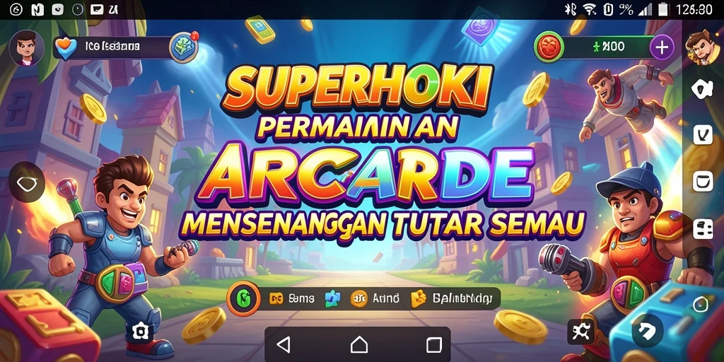 Tampilan gameplay seru dari SUPERHOKI dengan berbagai rintangan.